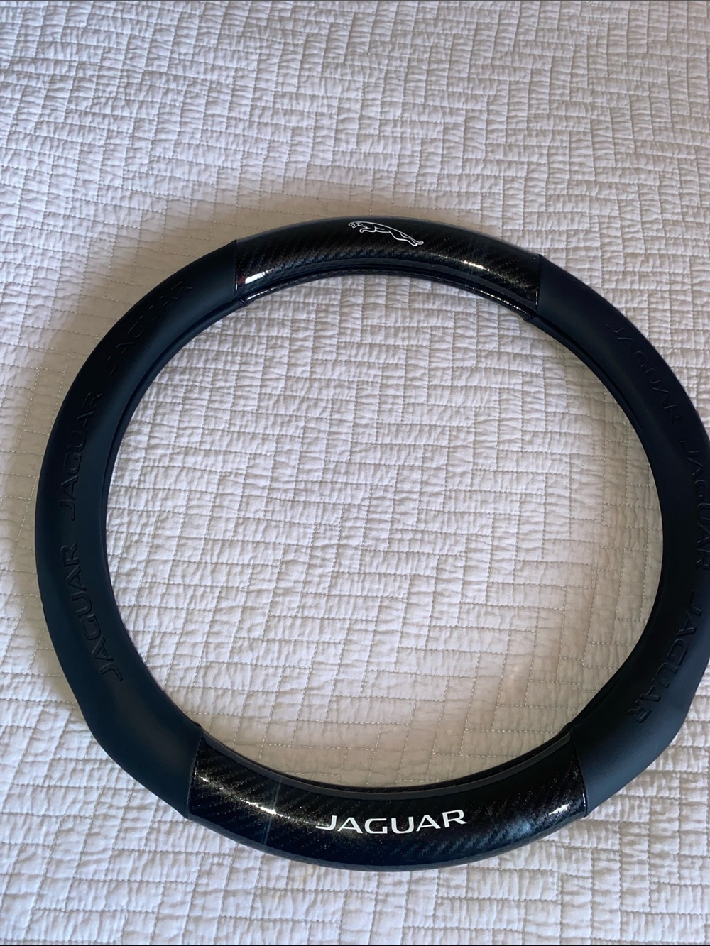 Jaguar Black  Steering Wheel Cover